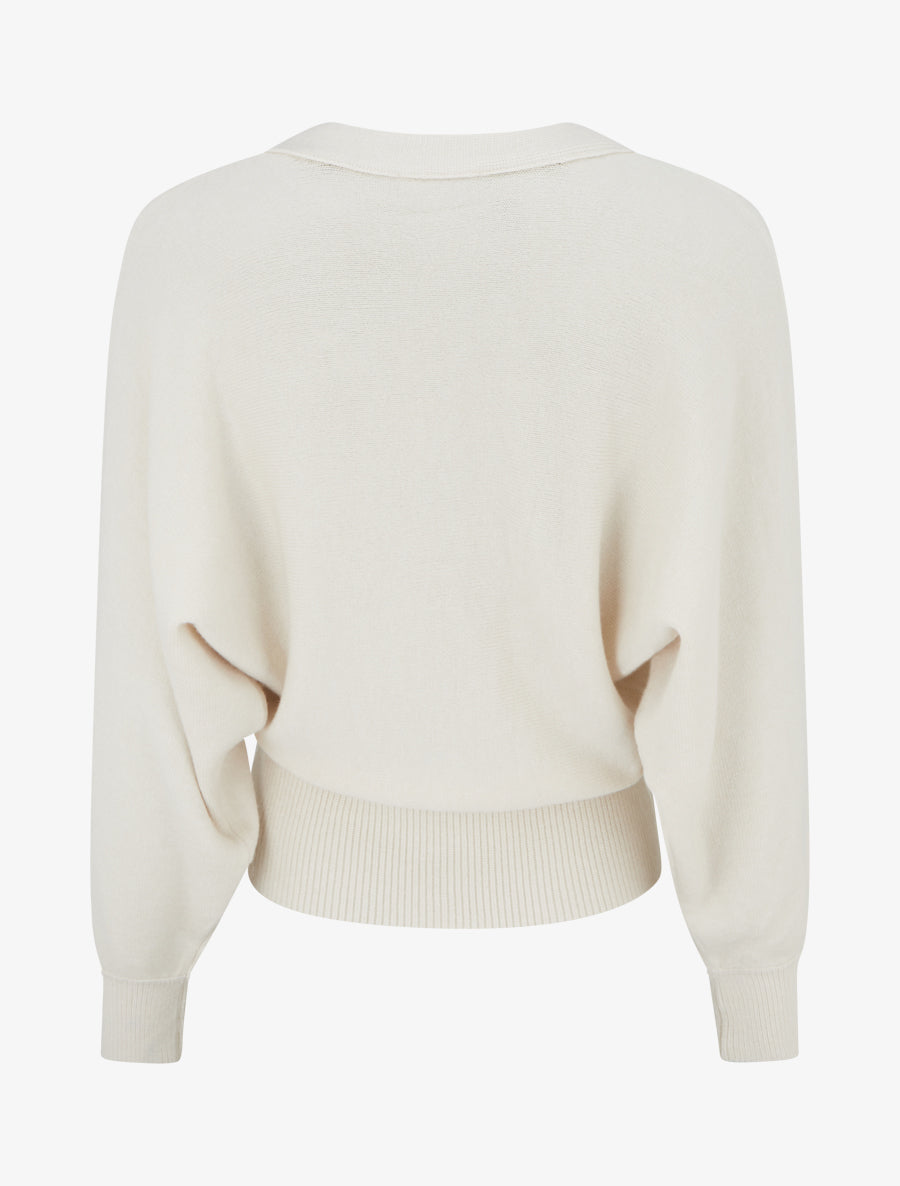 Pull à boutons décoratifs coeurs - Beige - 2