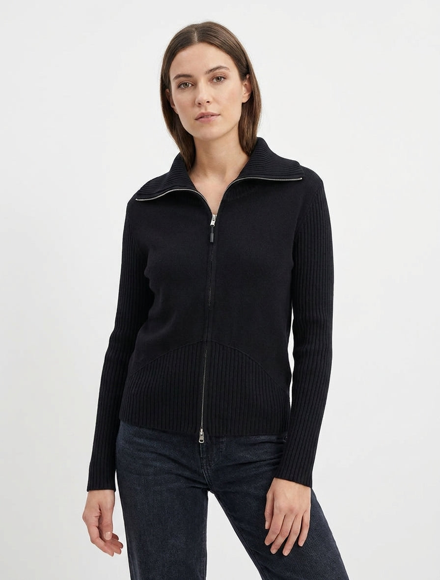 Gilet en maille zippé - Noir