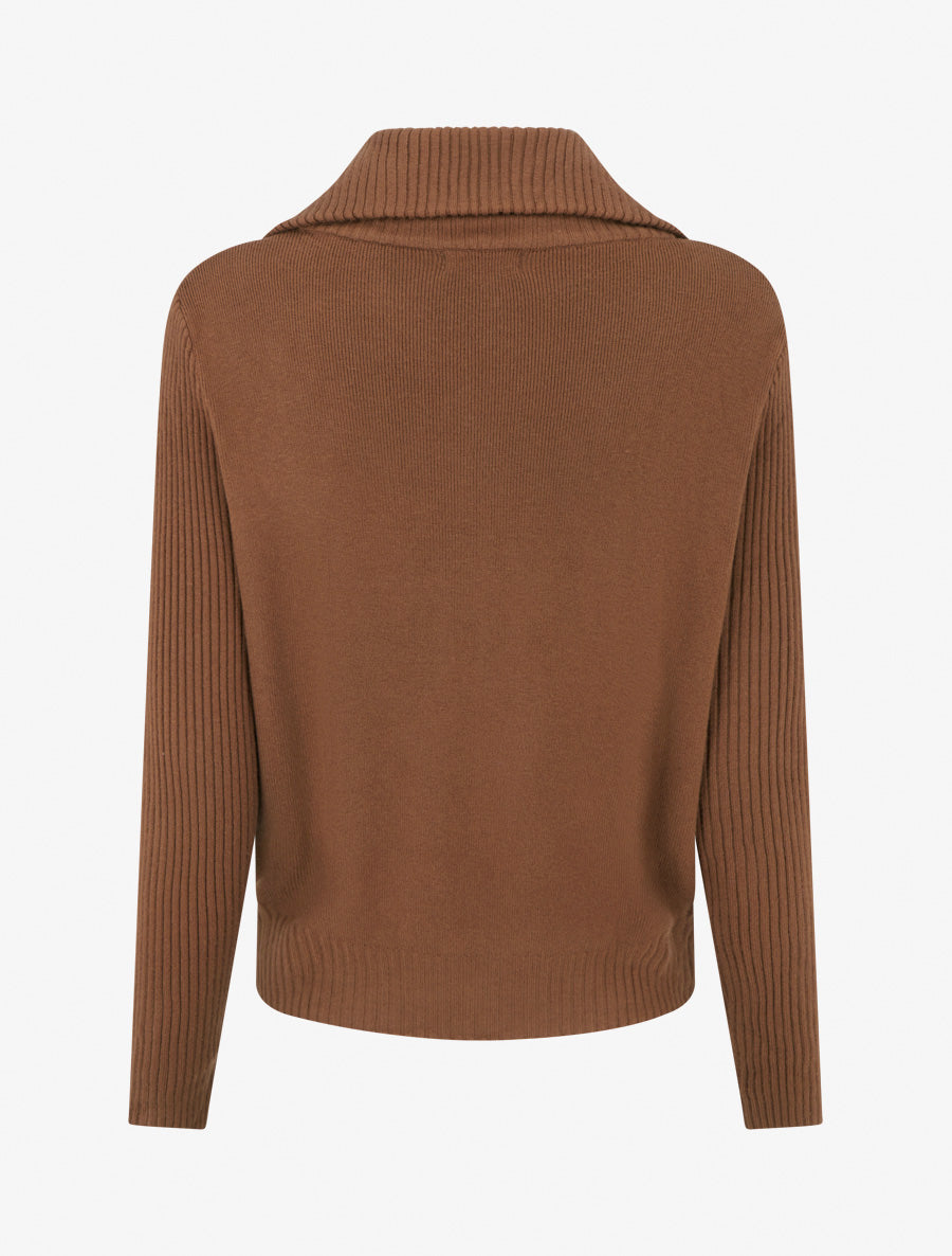 Gilet en maille zippé - Camel - 2