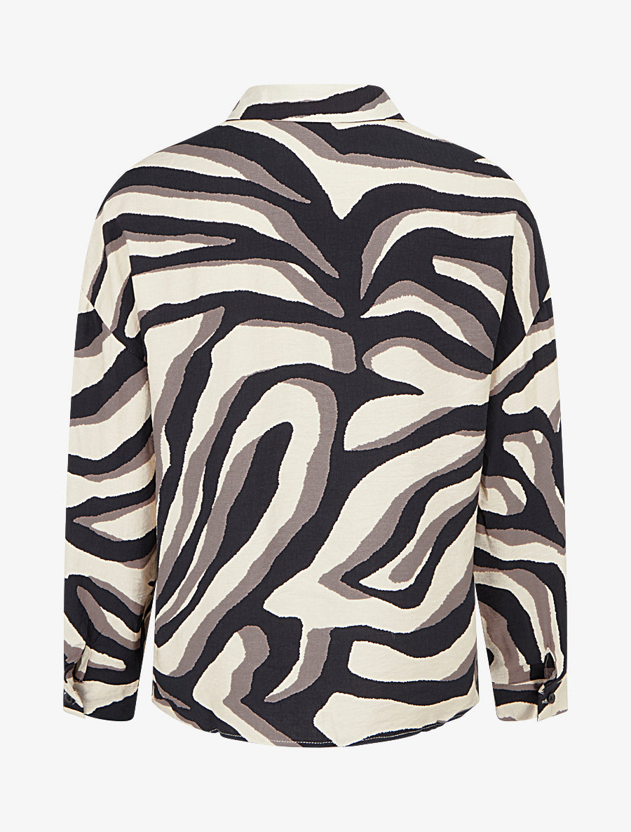 Chemise fluide imprimé tigré - Taupe - 2