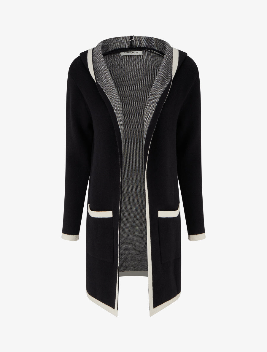 Gilet ouvert à capuche - Beige - 1