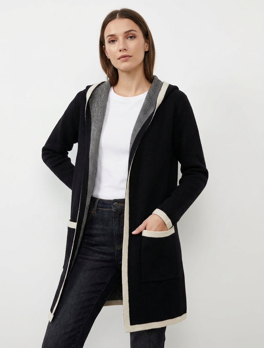 Open vest met capuchon - Beige
