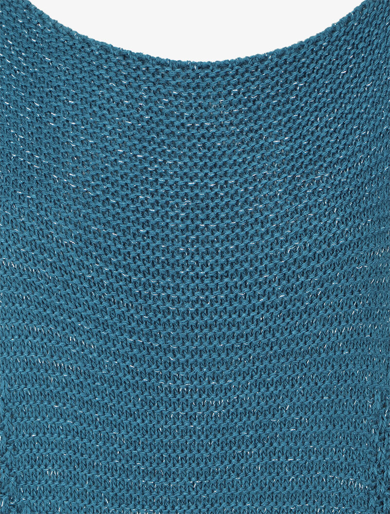 Pull irisé à col bateau - Bleu canard - 3