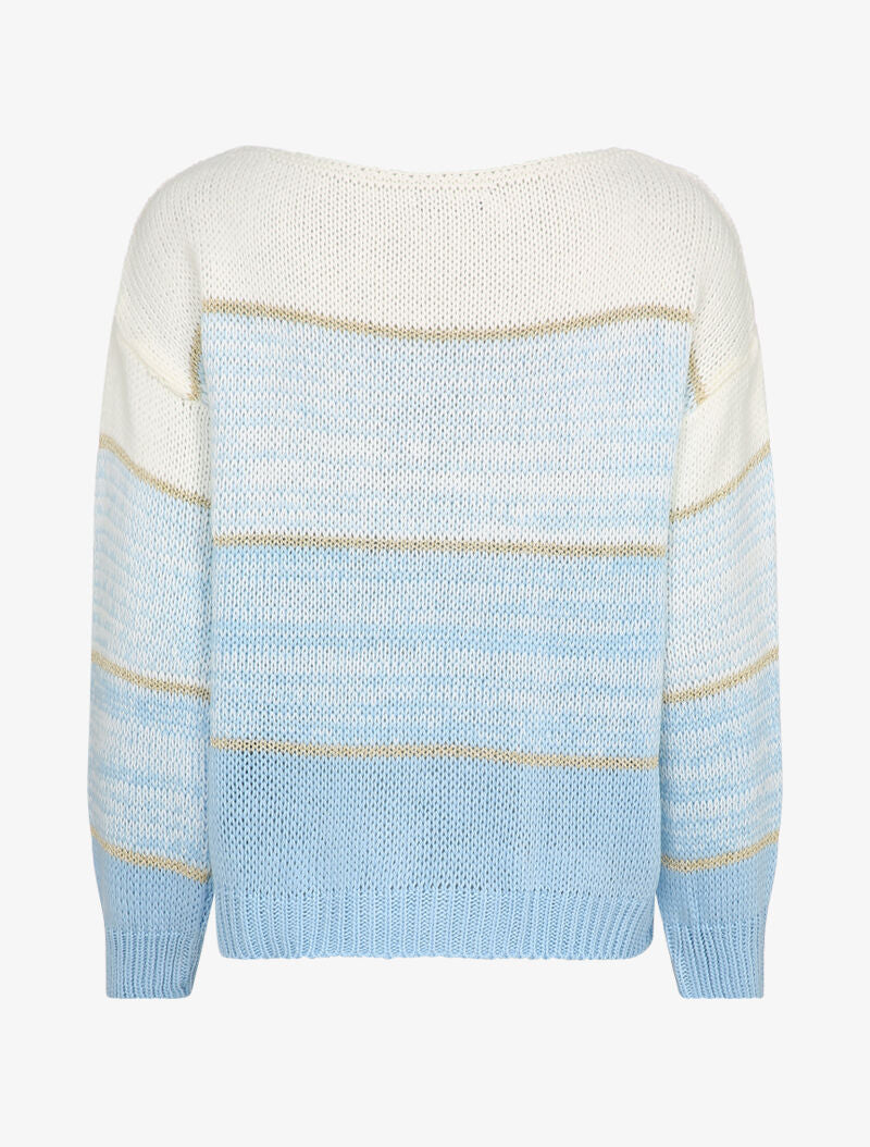 Pull oversize à bandes irisées - Bleu - 2