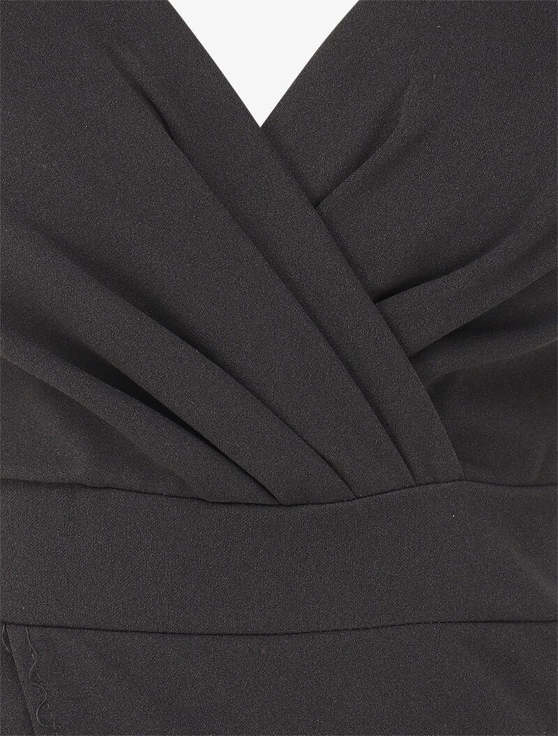 Robe cache-coeur asymétrique à fines bretelles - Noir - 3