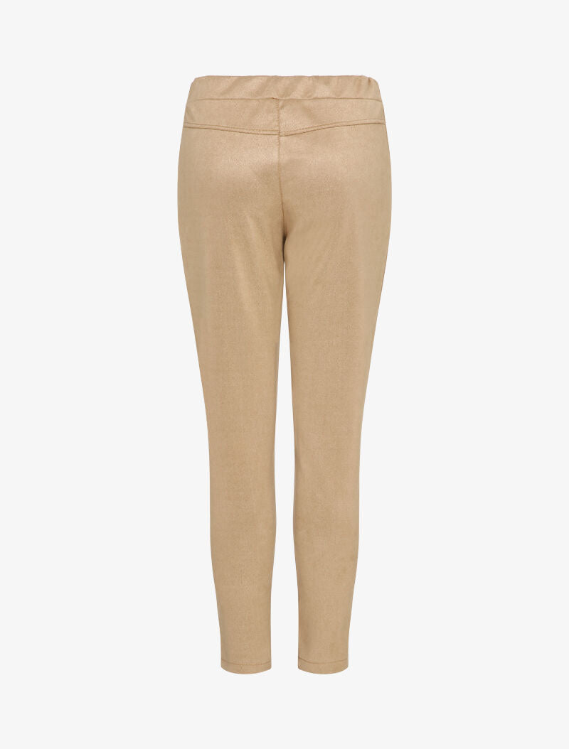 Pantalon droit effet nubuck - Beige - 2