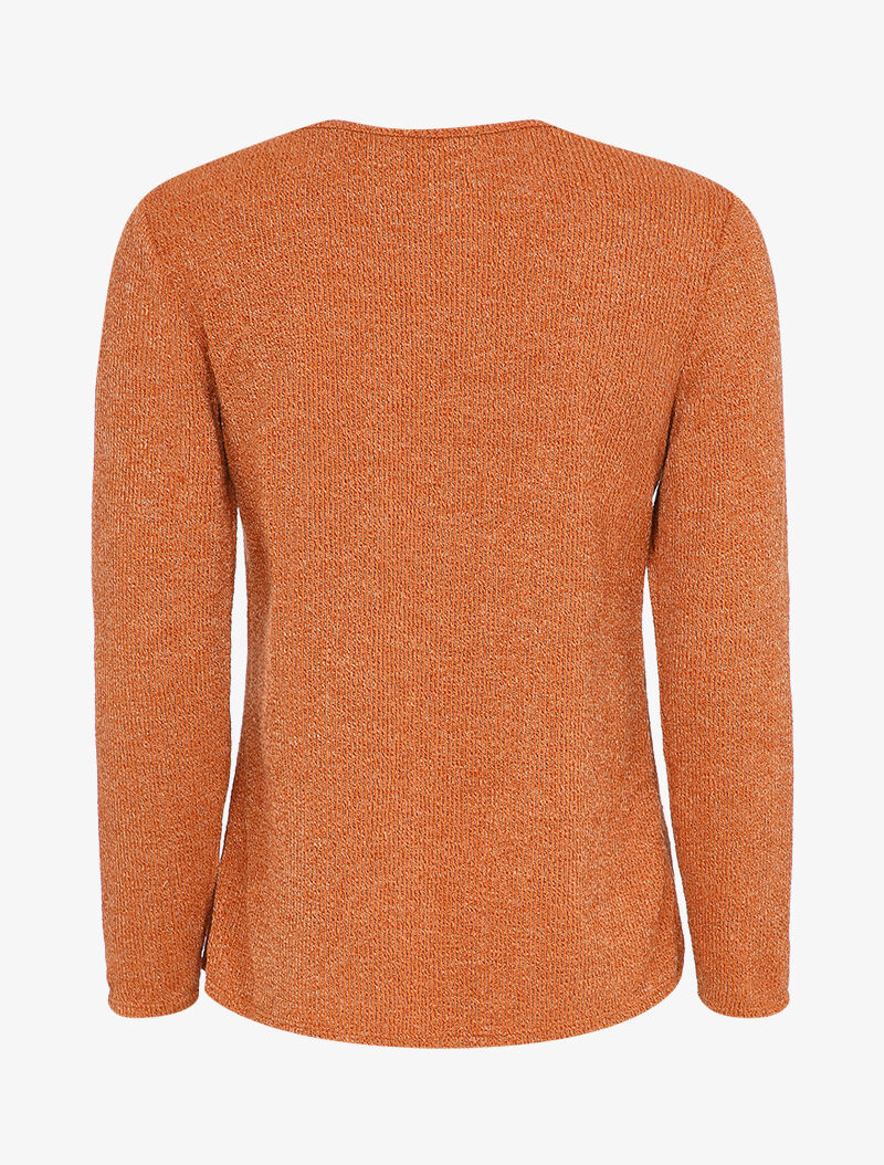 Pull à message floqué irisé - Orange - 2