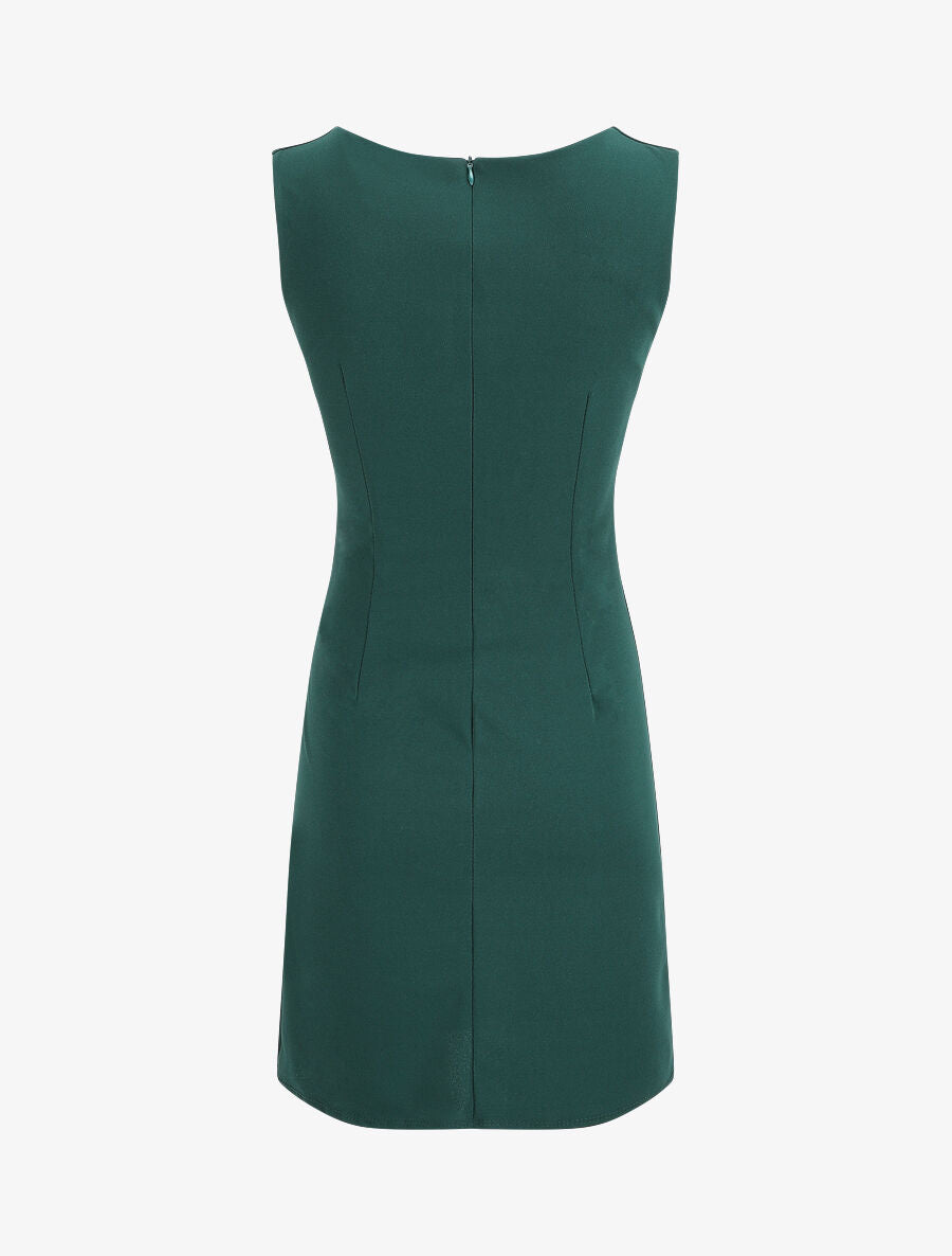 Robe stretch à boutons stylisés - Vert - 2