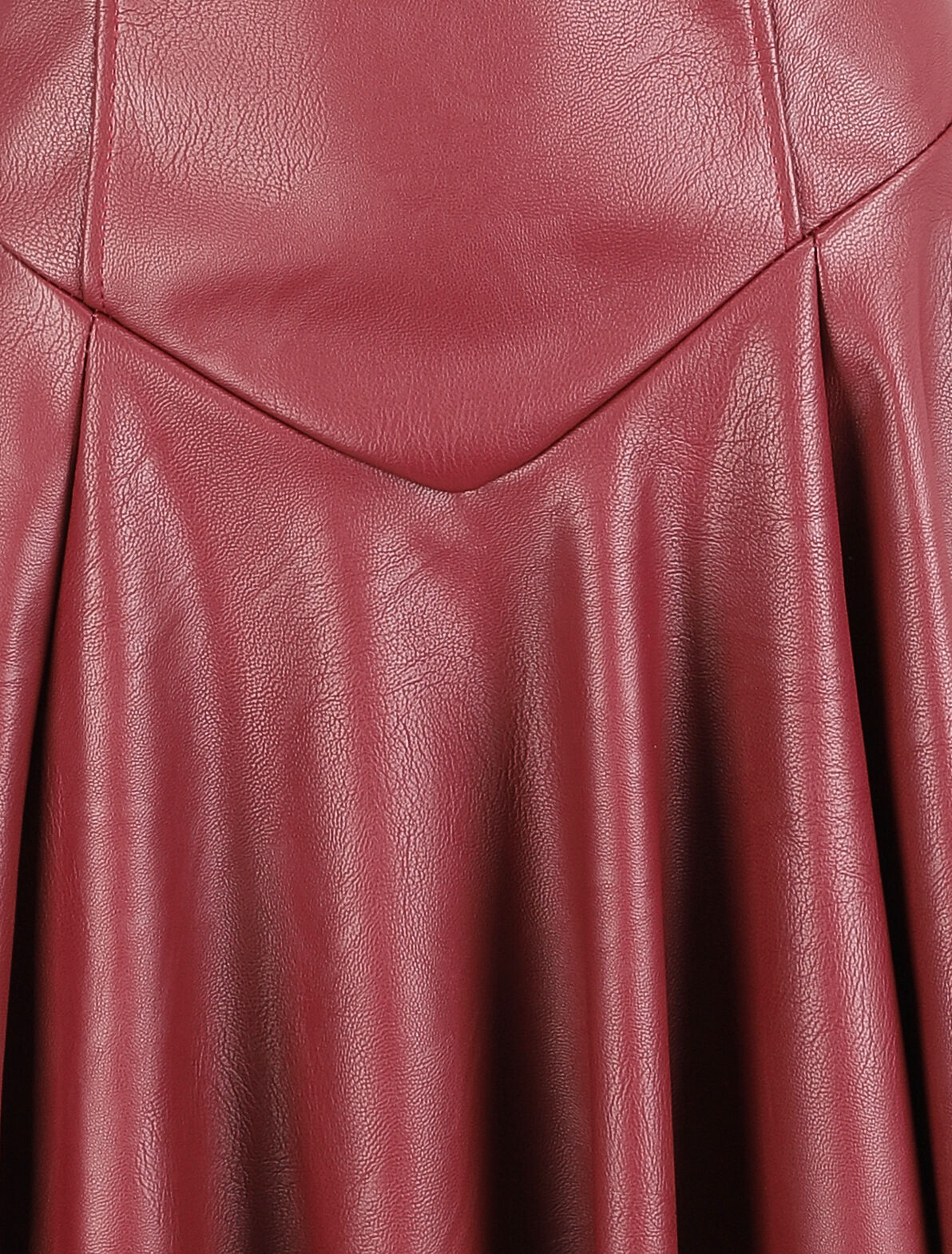 Robe volantée en simili à fines bretelles - Bordeaux - 3