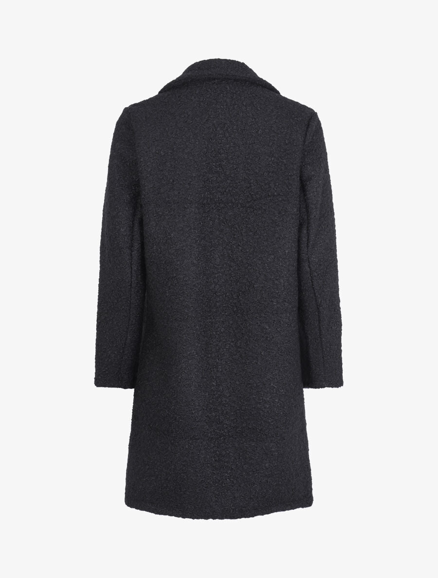Manteau léger effet laine bouclée - Noir - 2