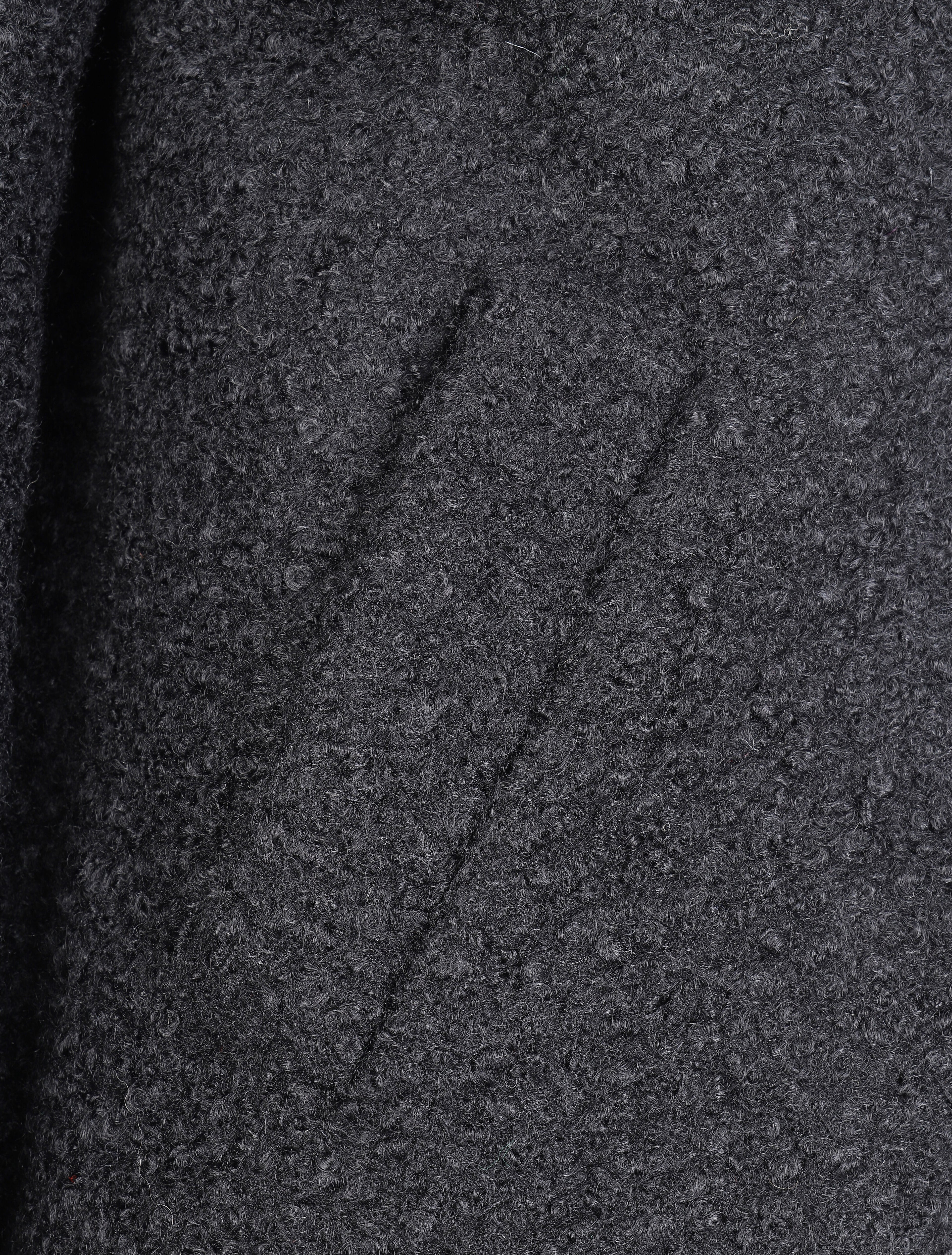 Manteau léger effet laine bouclée - Noir - 3