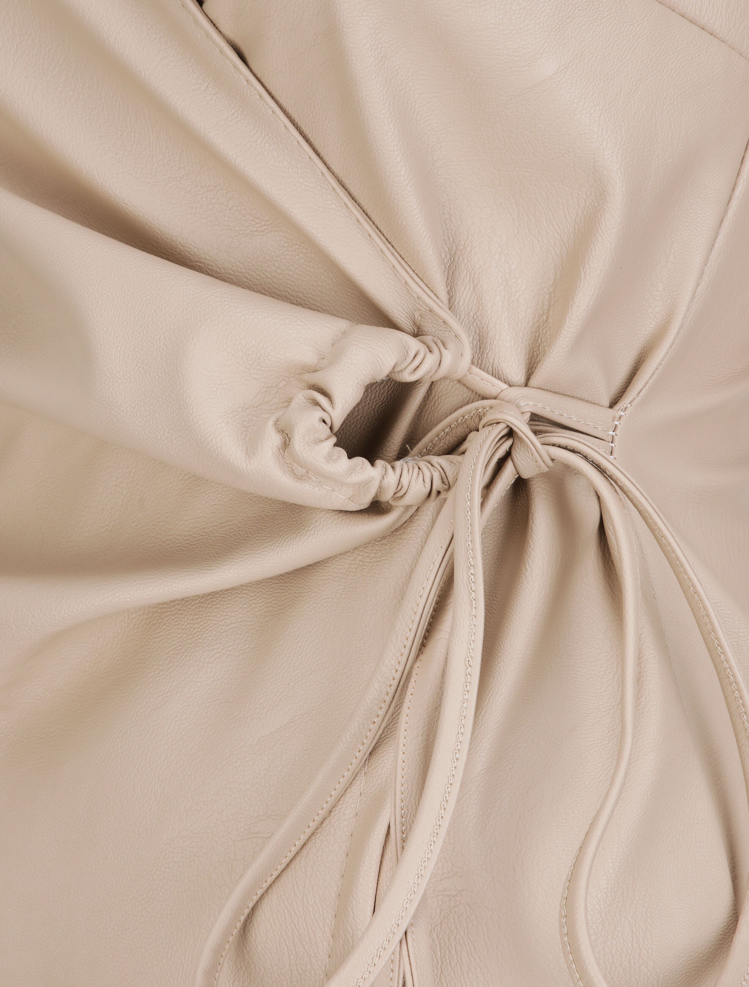 Robe portefeuille en simili - Beige - 3