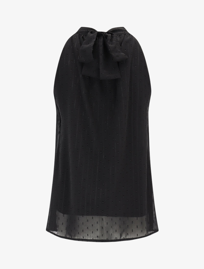 Top en voile à imprimés - Noir - 2