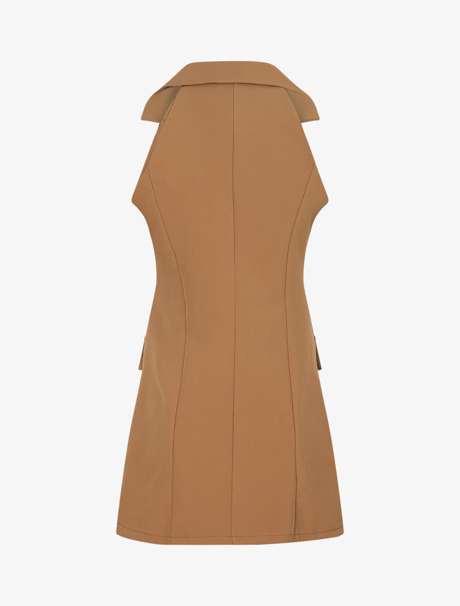 Veste croisée sans manches - Camel - 2