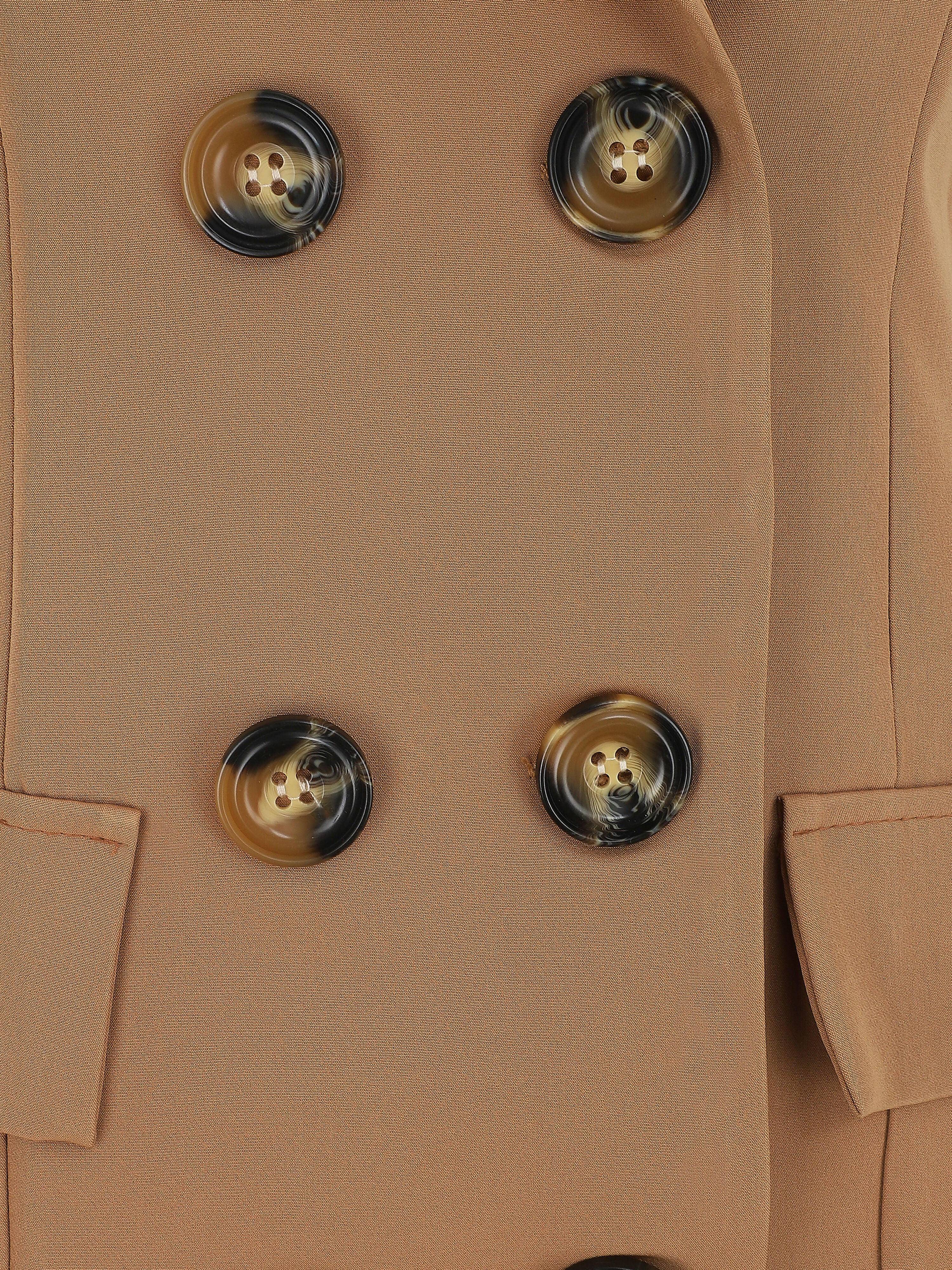Veste croisée sans manches - Camel - 3