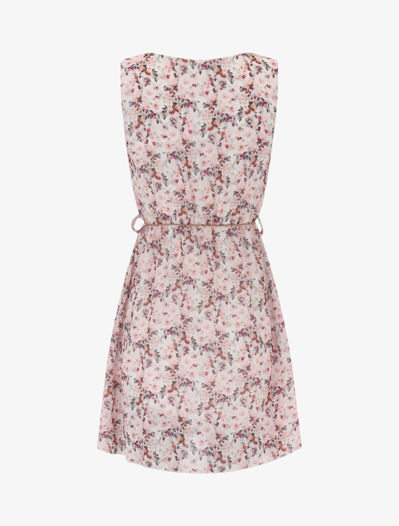 Robe en voile à imprimé floral - Beige - 3