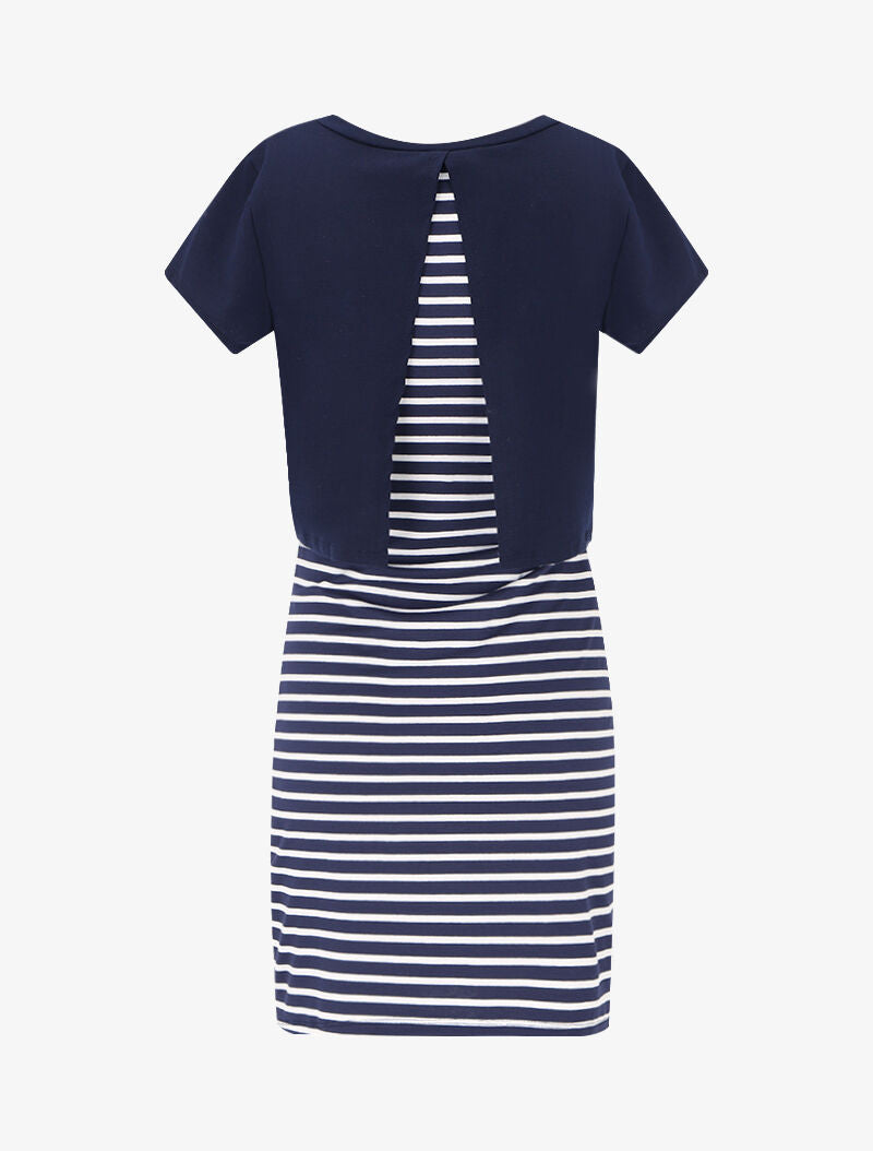 Robe à t-shirt floqué superposé - Marine - 2