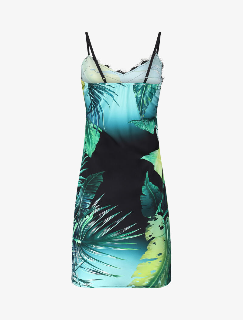 Robe satinée à imprimés - Noir - 2