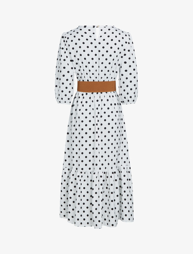 Robe à imprimé pois - Blanc - 2