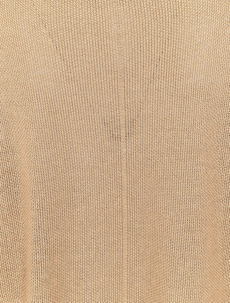 Pull loose en maille fine à manches 3/4 - Beige - 3