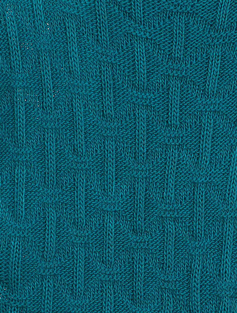 Pull sans manches en maille tressée - Bleu canard - 3