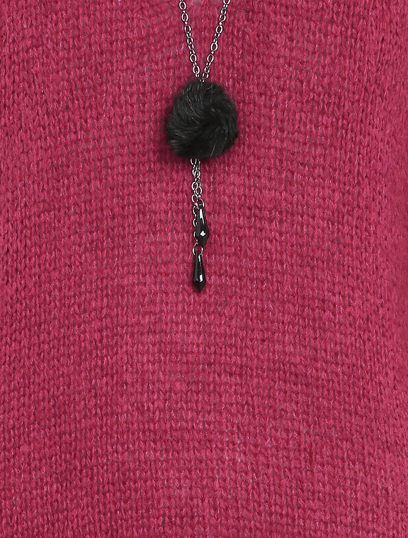 Pull oversize à dos long - Bordeaux - 3