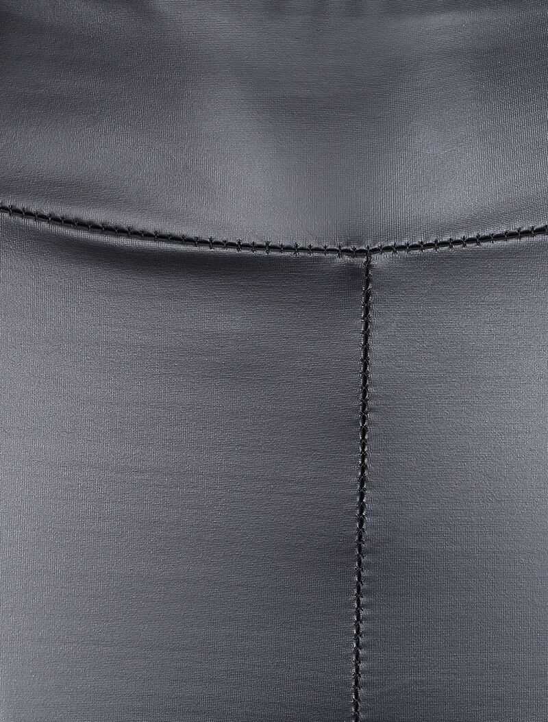 Legging taille haute en simili - Noir - 4