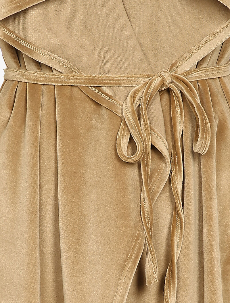 Gilet en velours à pans asymétriques - Beige - 3