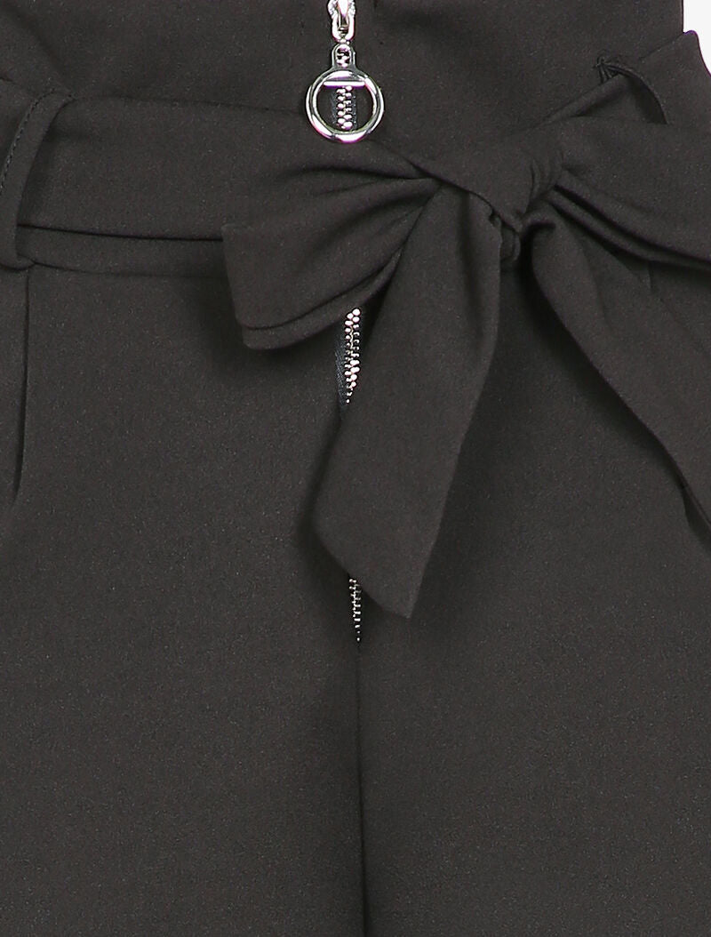 Pantalon carotte zippé à taille empire - Noir - 3