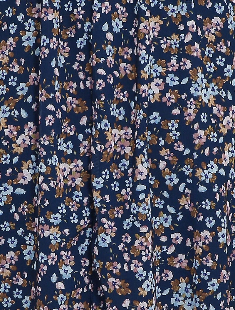 Robe patineuse à imprimé petites fleurs des champs - Marine - 3