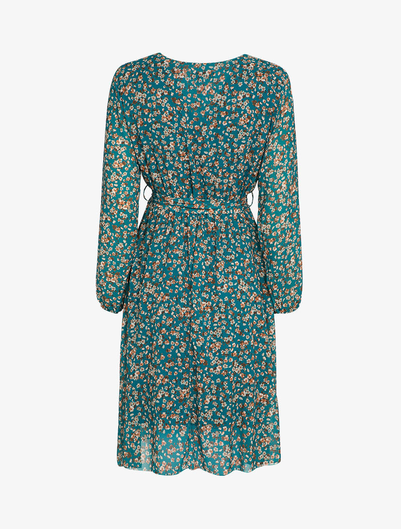 Robe patineuse à imprimé petites fleurs des champs - Bleu canard - 2