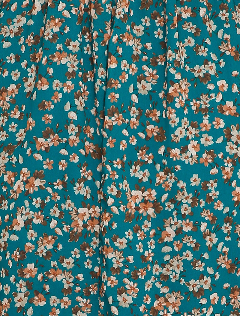 Robe patineuse à imprimé petites fleurs des champs - Bleu canard - 3