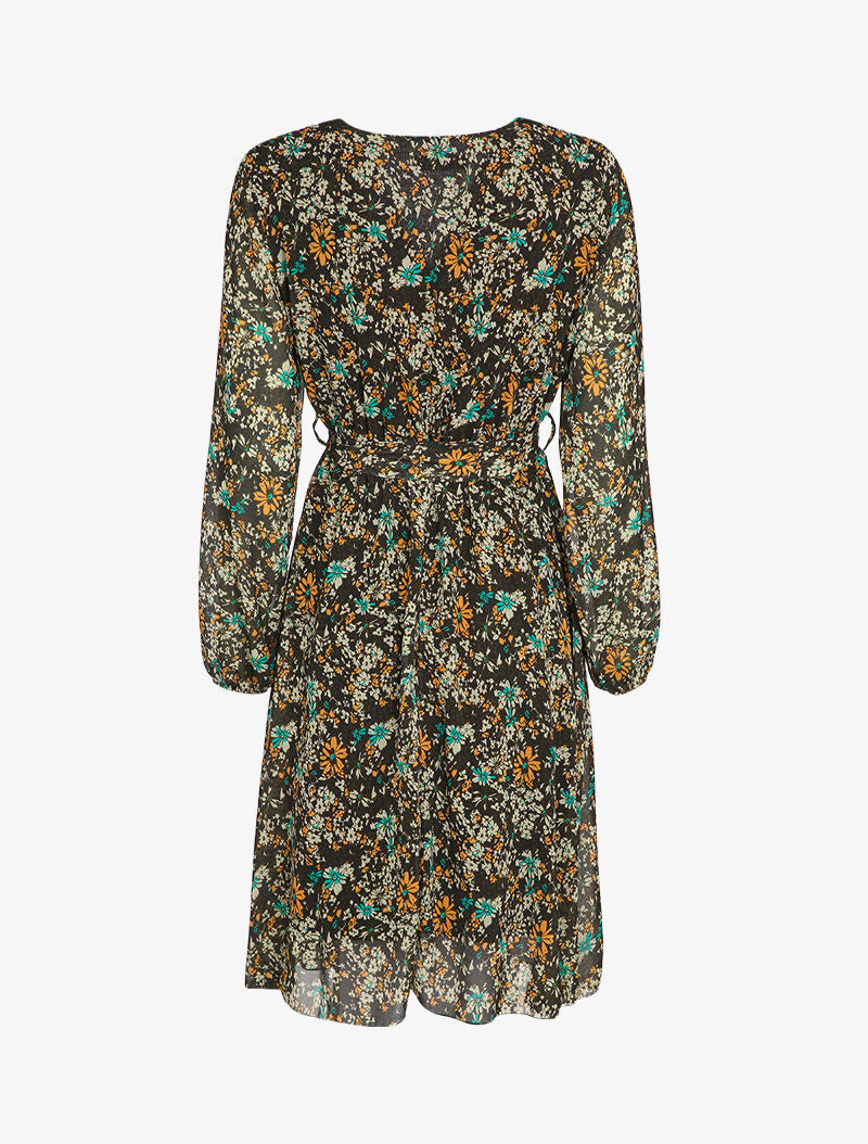 Robe patineuse à imprimé fleurs des champs - Noir - 2