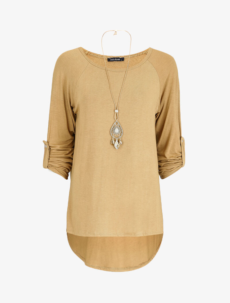 Tunique oversize avec sautoir - Camel - 1