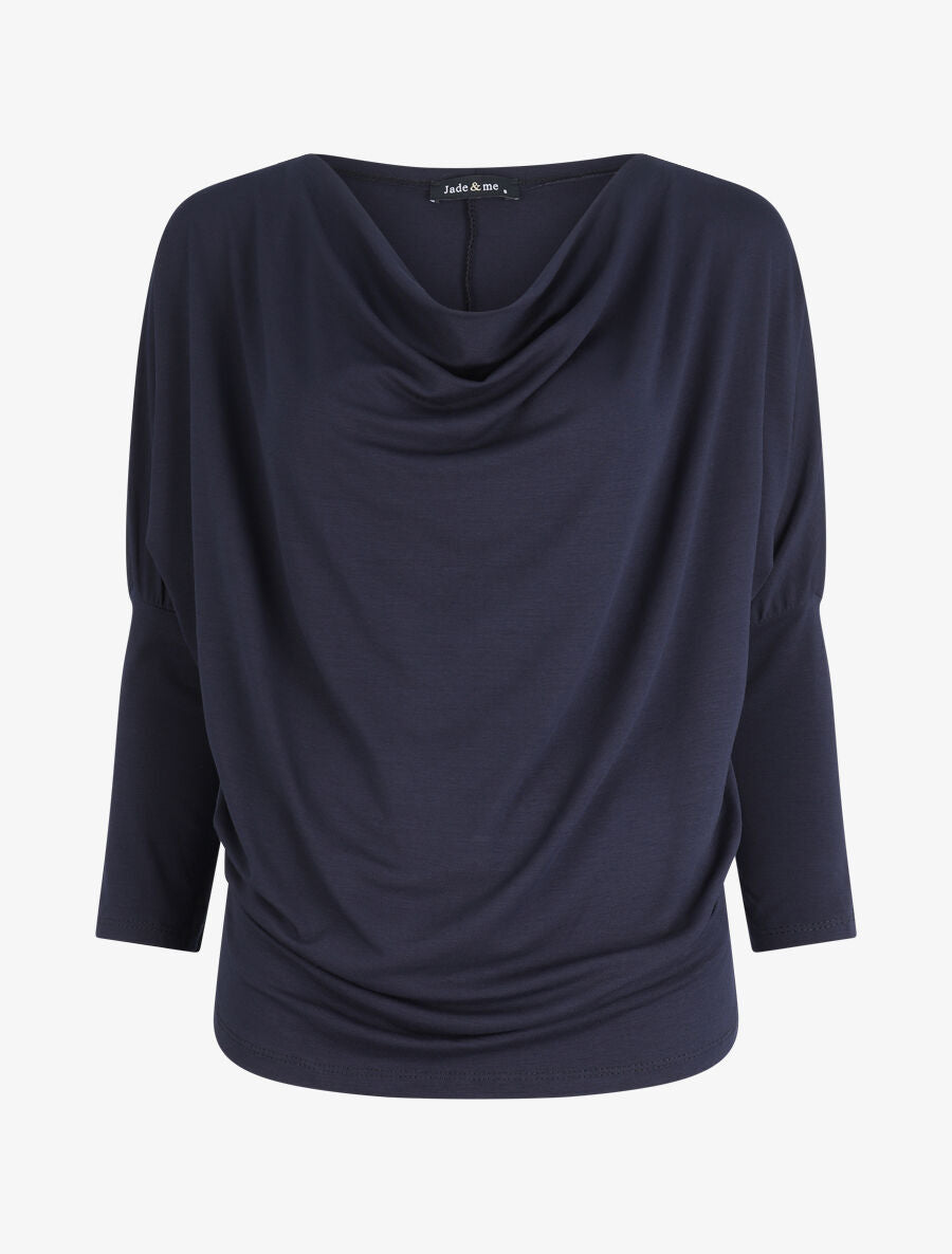 Top boule à manches dolman - Marine - 1