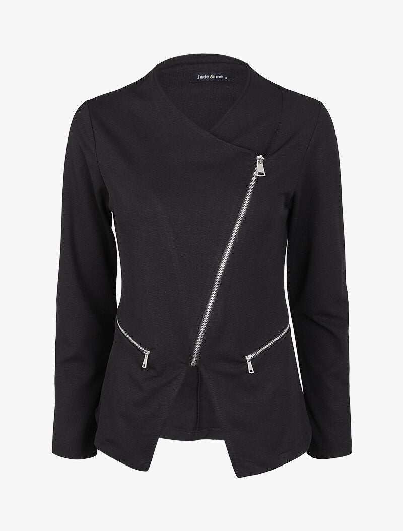 Veste à pans biseautés coupe ajustée - Noir - 1