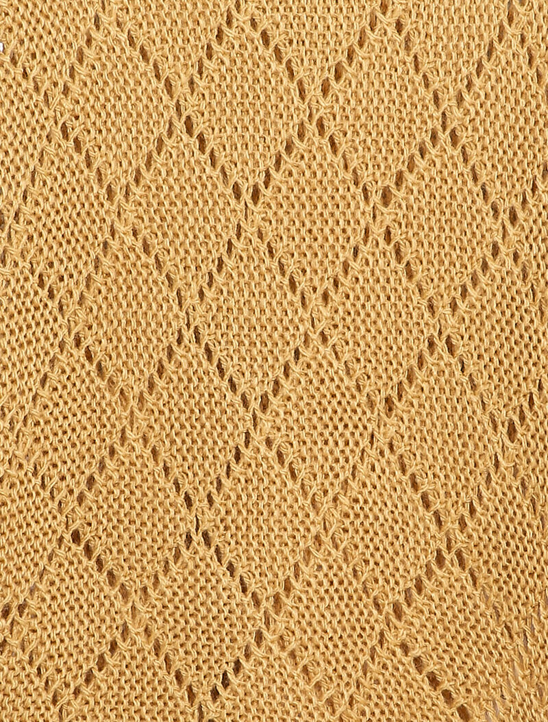 Pull oversize en maille ajourée et manches dolman - Camel - 3