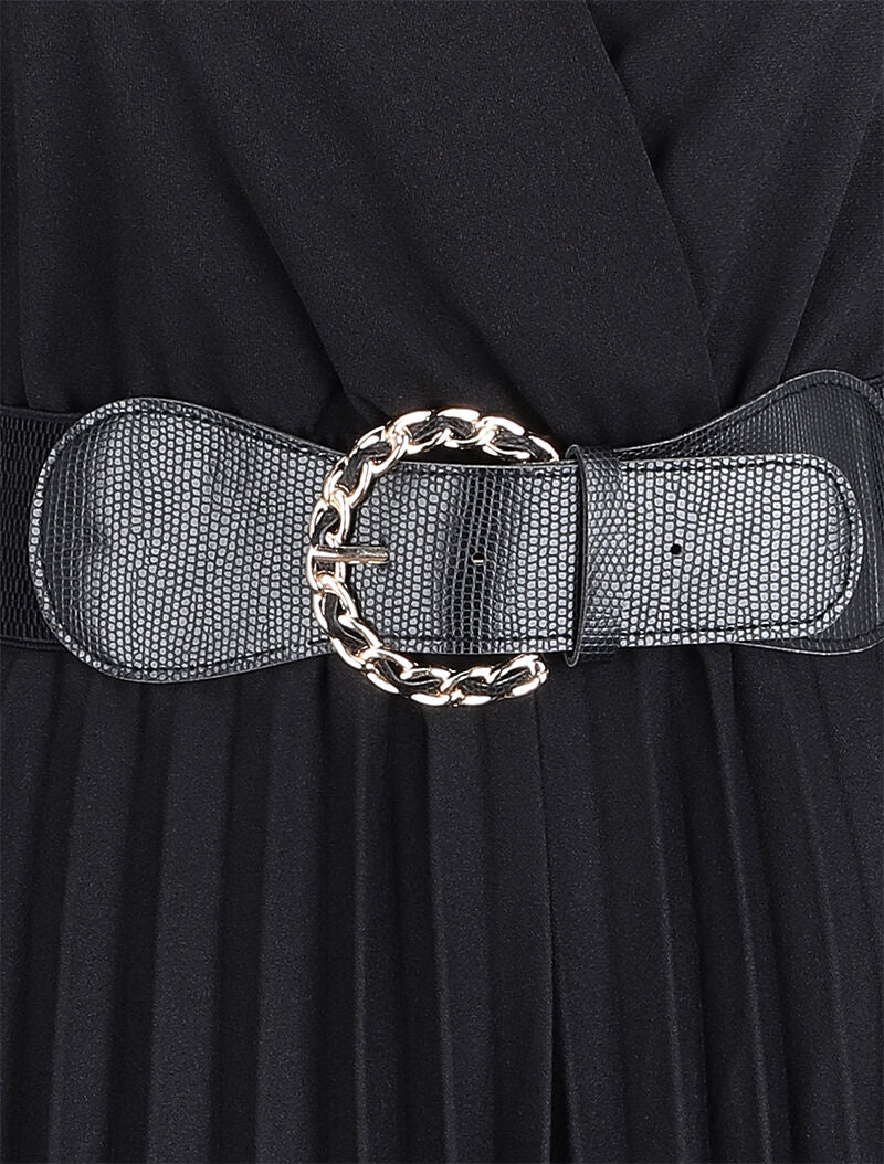 Robe longue coupe empire cache-coeur - Noir - 4