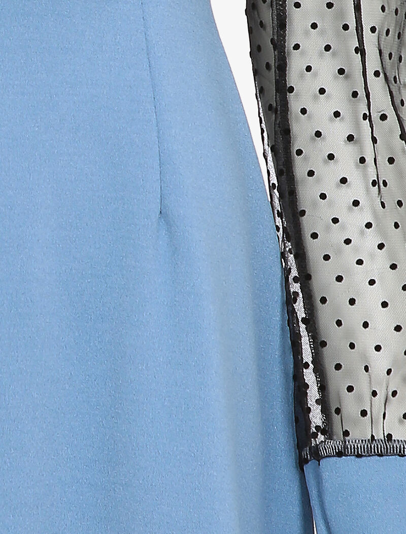Robe patineuse à manches ajourées - Bleu ciel - 4
