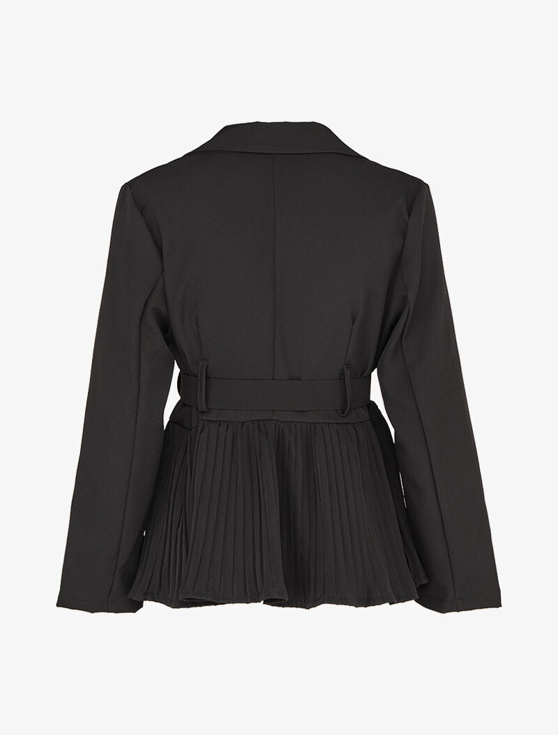 Veste péplum à plis accordéon - Noir - 2