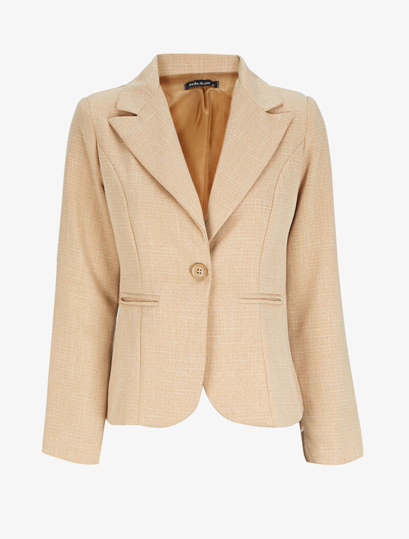 Veste droite chinée - Beige - 1