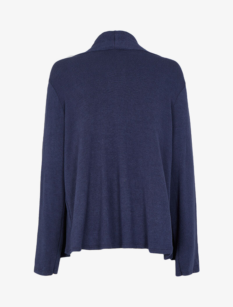 Gilet col châle et pans asymétriques - Marine - 2
