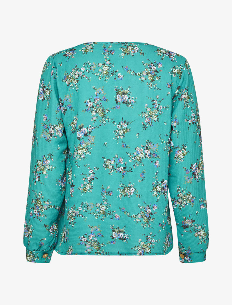 Top oversize à motifs bouquet de roses - Vert - 2