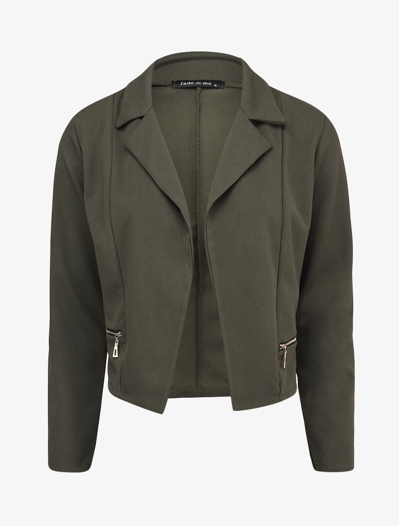 Blazer léger à col cranté - Kaki - 1