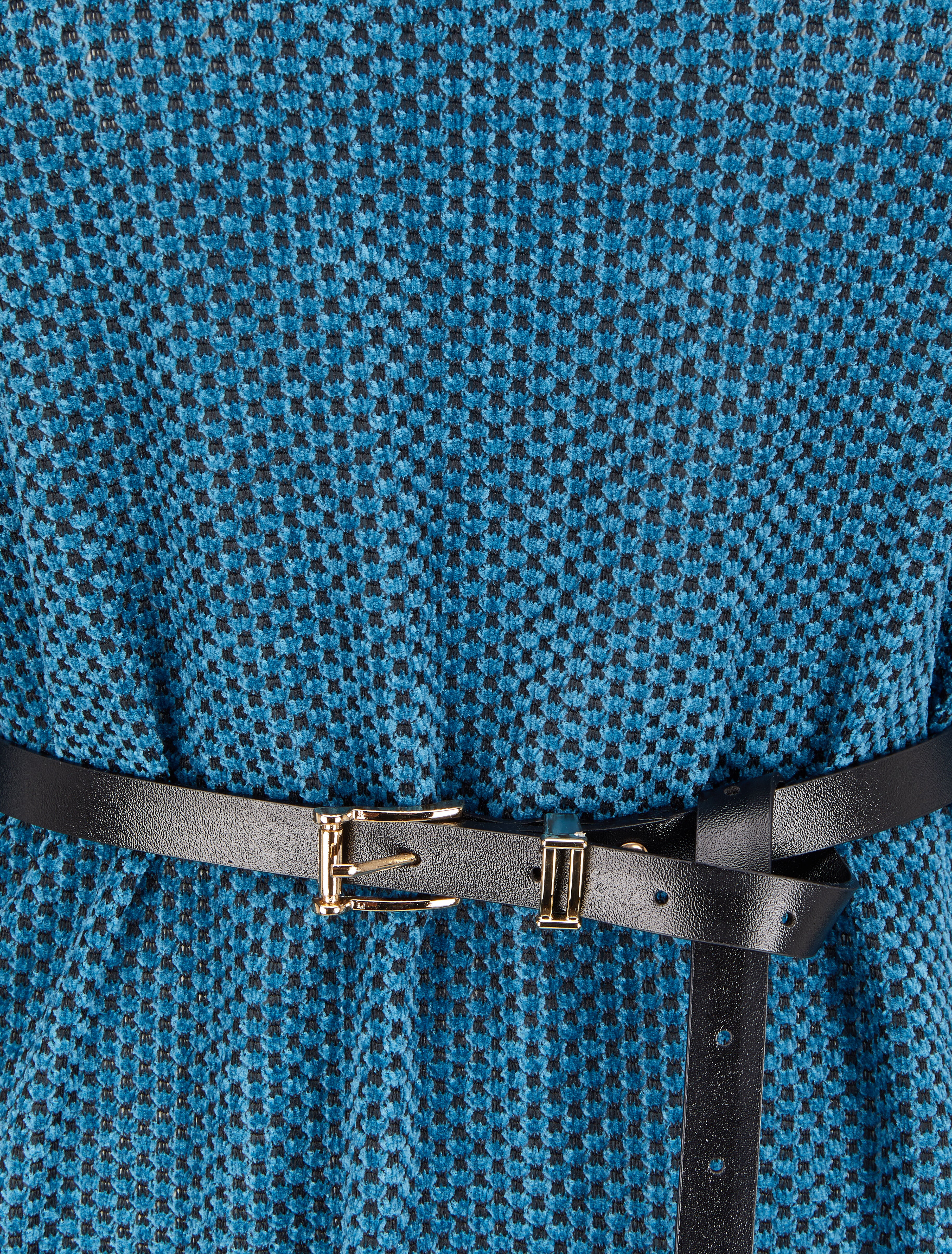 Tunique texturée à bords volantés - Bleu - 3