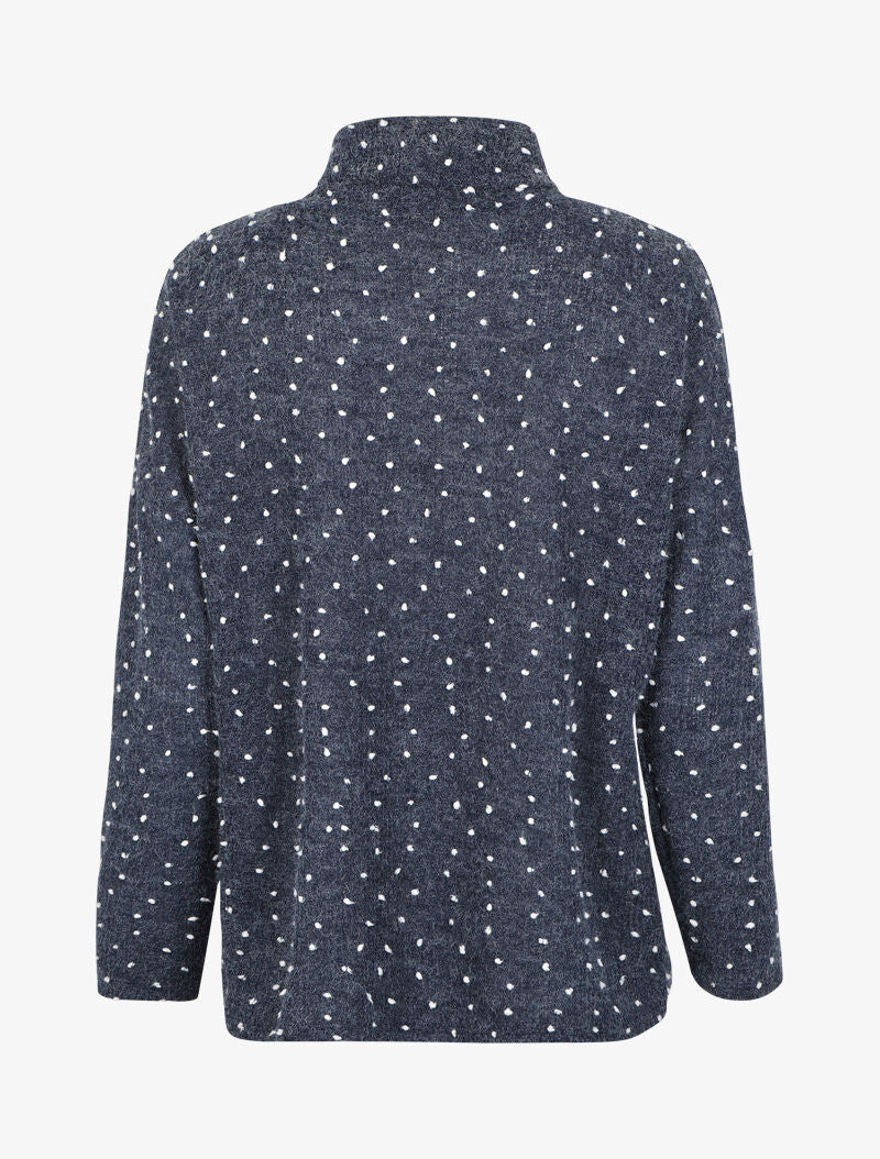 Pull col roulé oversize à plumetis - Bleu marine - 2