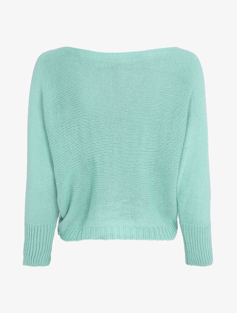 Pull chauve-souris à imprimé LOVE - Bleu turquoise - 2
