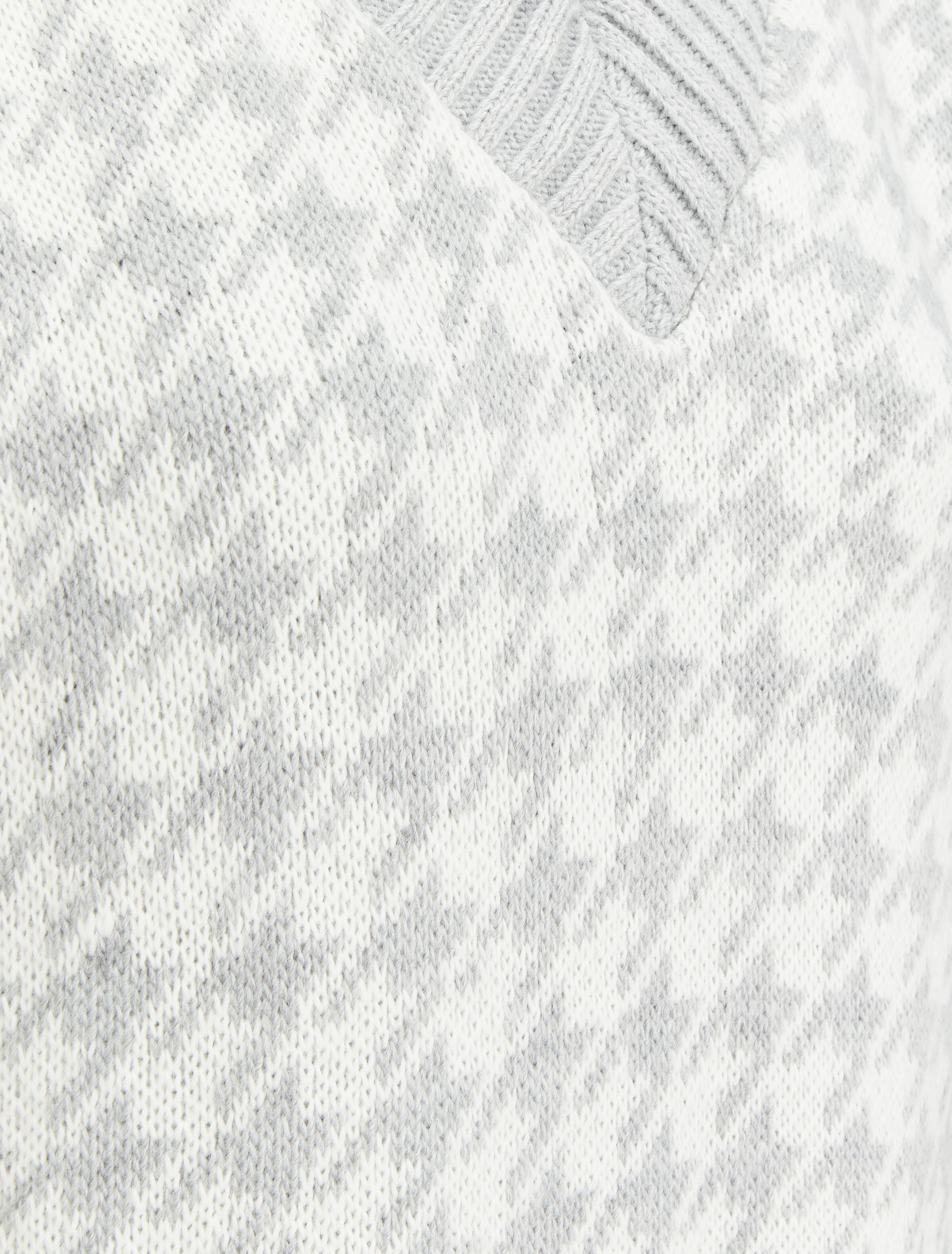 Pull sans manches à col V et imprimé pied de poule - Gris clair - 3