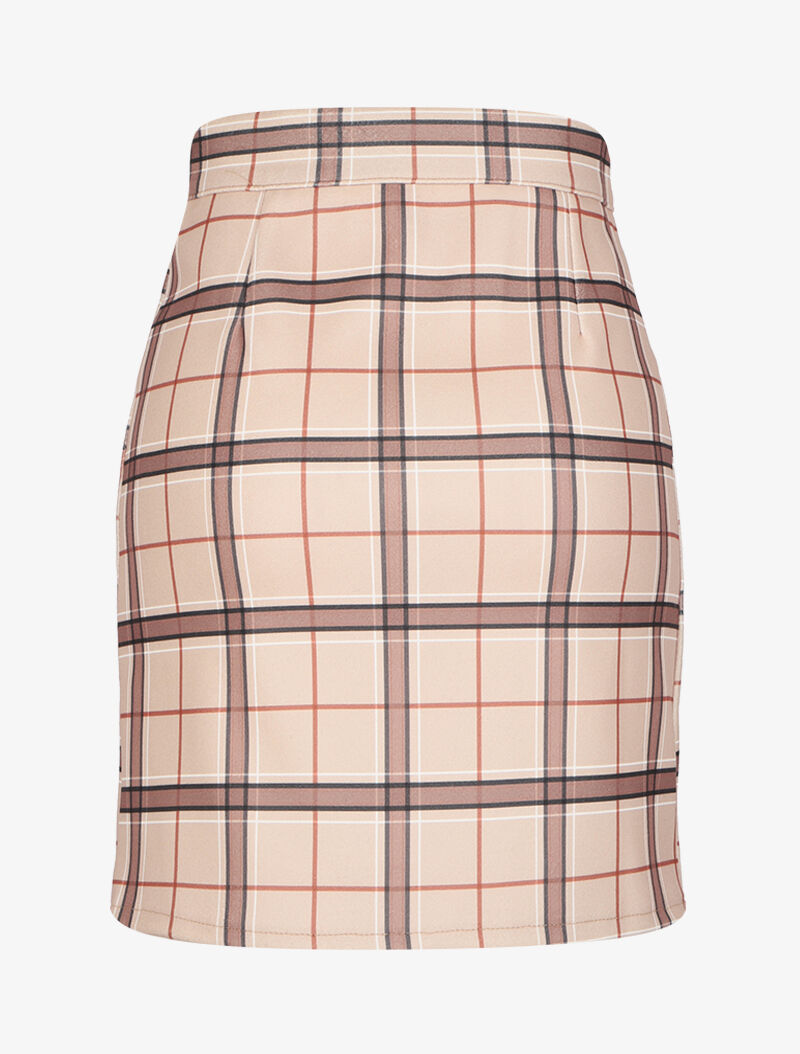 Jupe à imprimé tartan - Beige - 2
