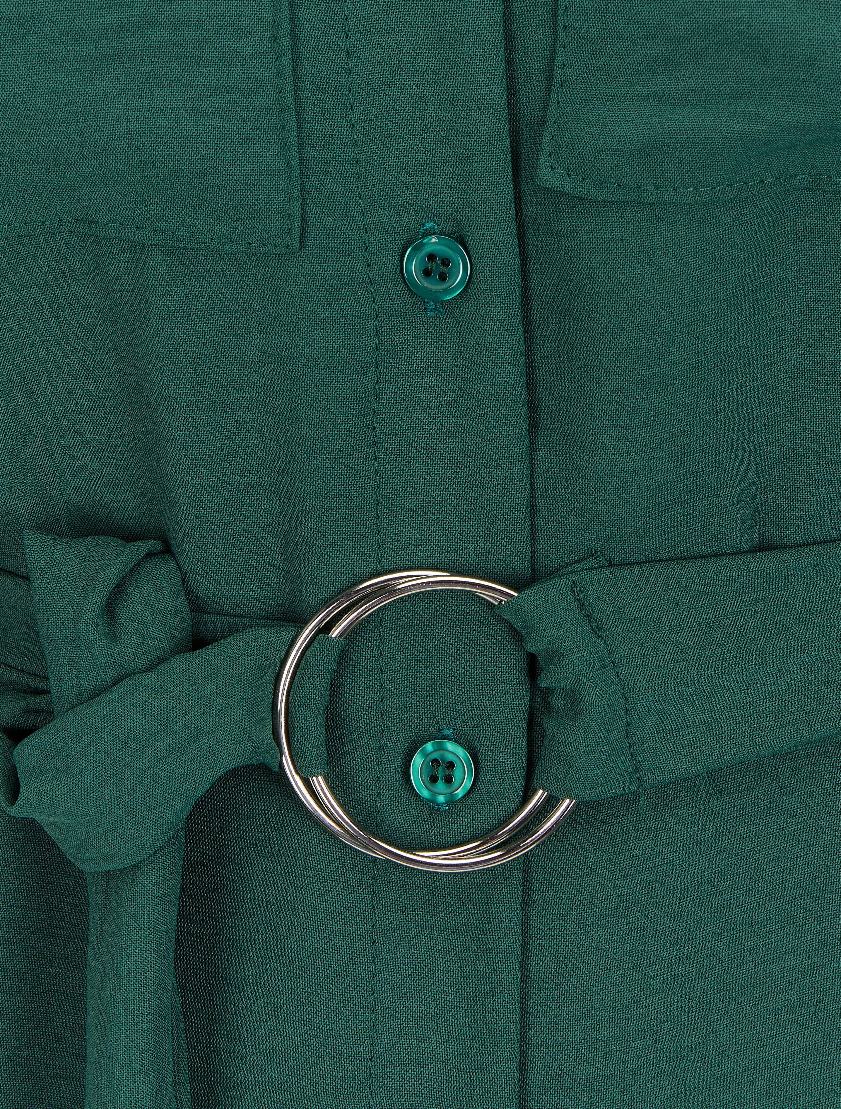 Tunique style chemise à poches plaquées - Vert sapin - 3